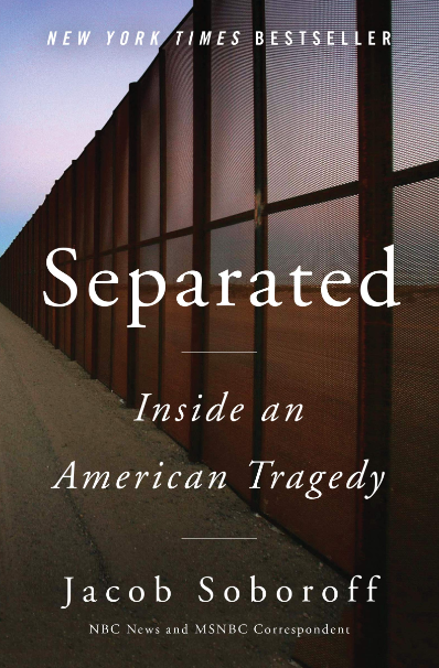 Cover of Separated, Inside an American Tragedy, Wall built between Mexico and the U.S. with blue sky in background